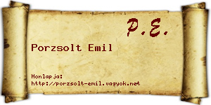 Porzsolt Emil névjegykártya